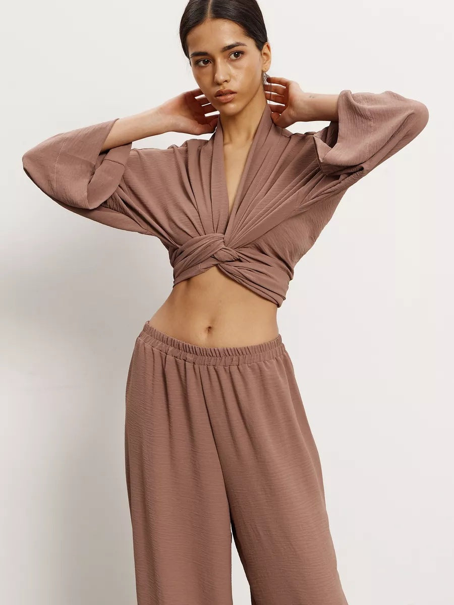 Damen Eleganter Kimono Morgenmantel