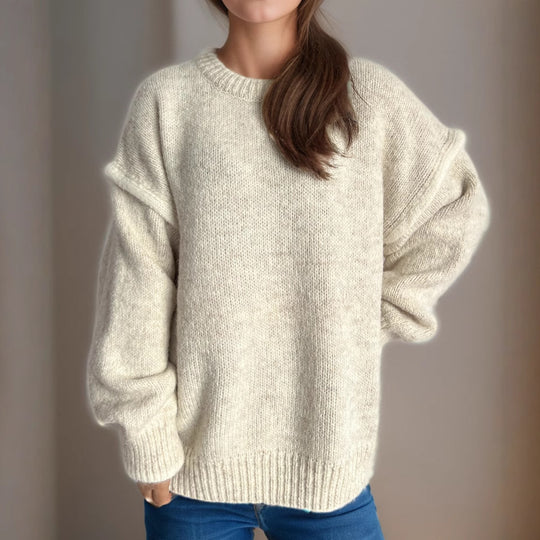 Damen Grobstrickpullover mit lässigem Schnitt und strukturiertem Design Fudus