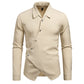 Herren Exklusive Hemdbluse mit asymmetrischem Schnitt und eleganten Knopfdetails Fudus