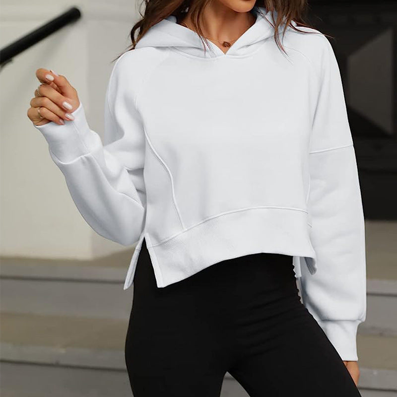 Damen modischer cropped Kapuzenpullover Fudus