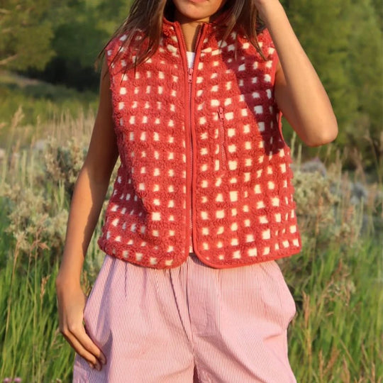 Damen kuschelweiche Weste mit Reißverschluss Fudus