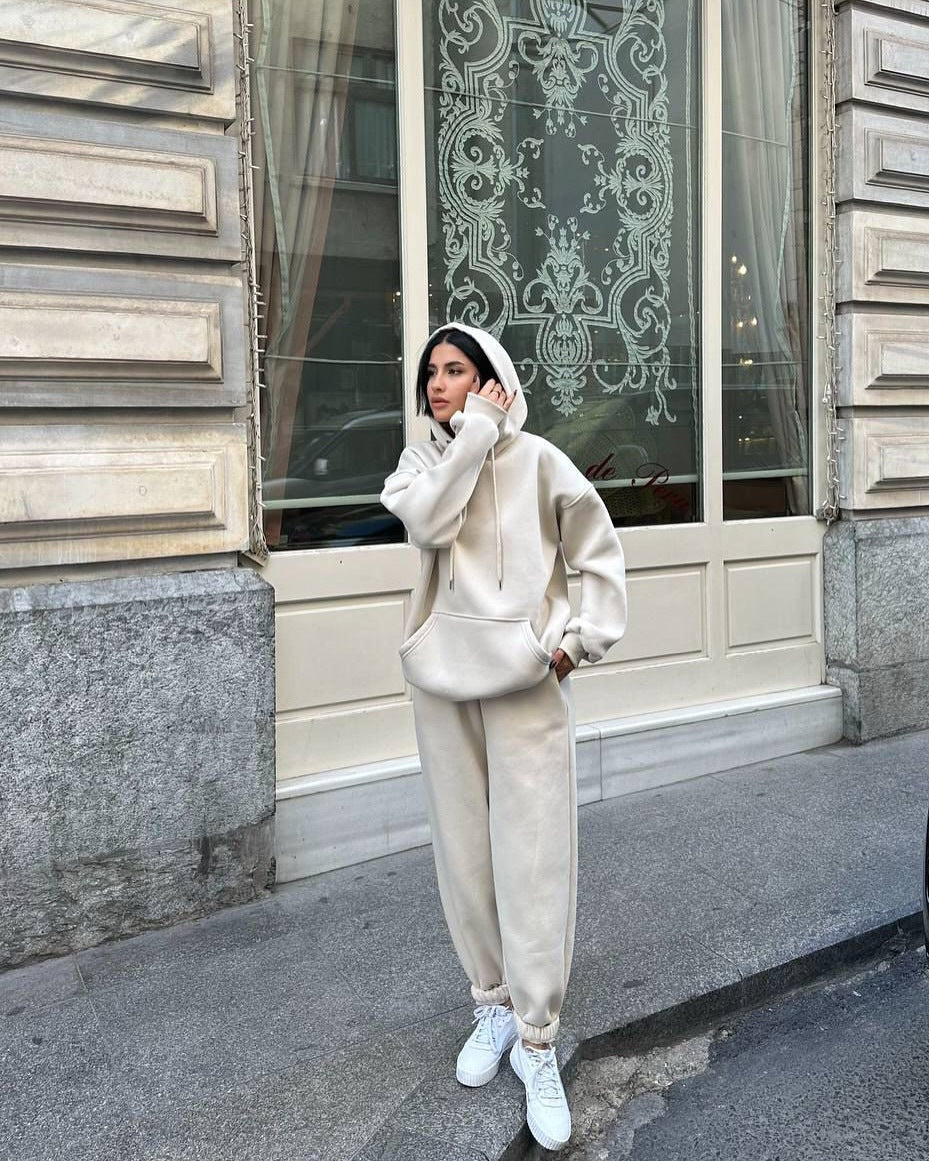 Damen komfortable Oversized-Fleece-Hoodie Fudus