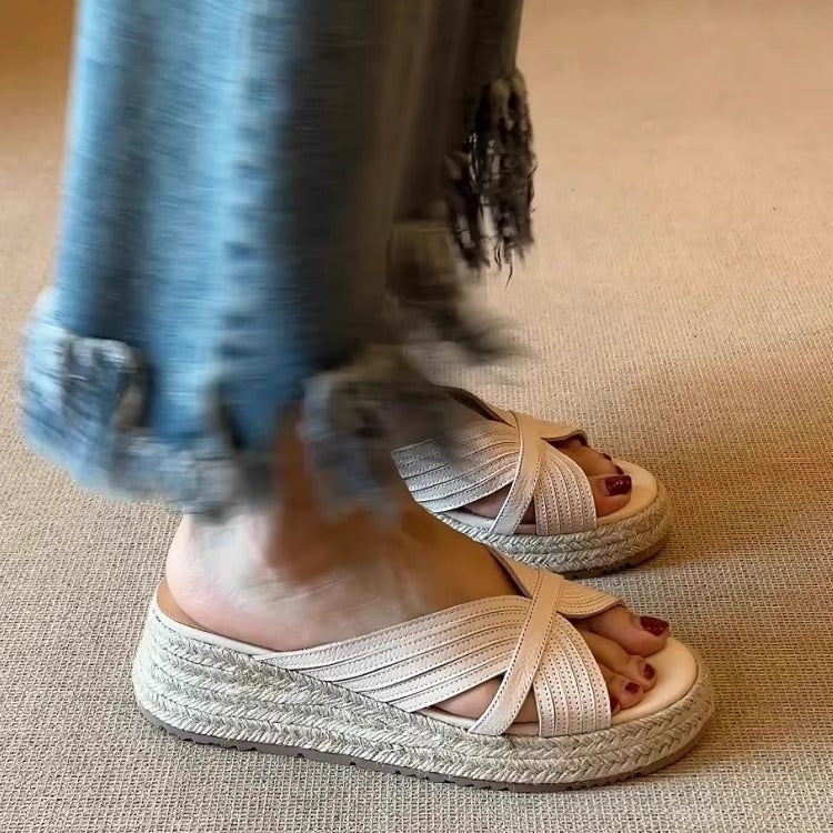 Damen Espadrille Wedgesandalen