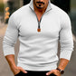 Herren Stepppullover mit modernem Zipper und schmalem Schnitt Fudus