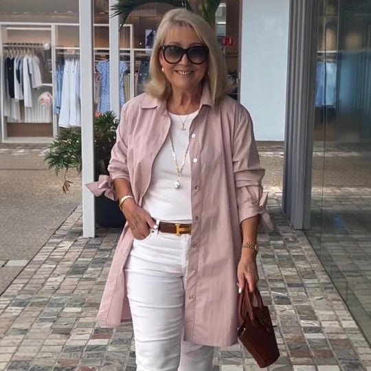 Damen Lässige Hemdblusenjacke im modernen Schnitt Fudus