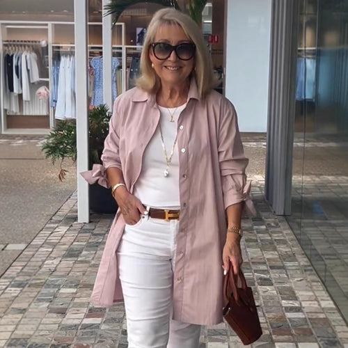 Damen Lässige Hemdblusenjacke im modernen Schnitt Fudus