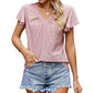 Damen Kurzarm Bluse mit Detail