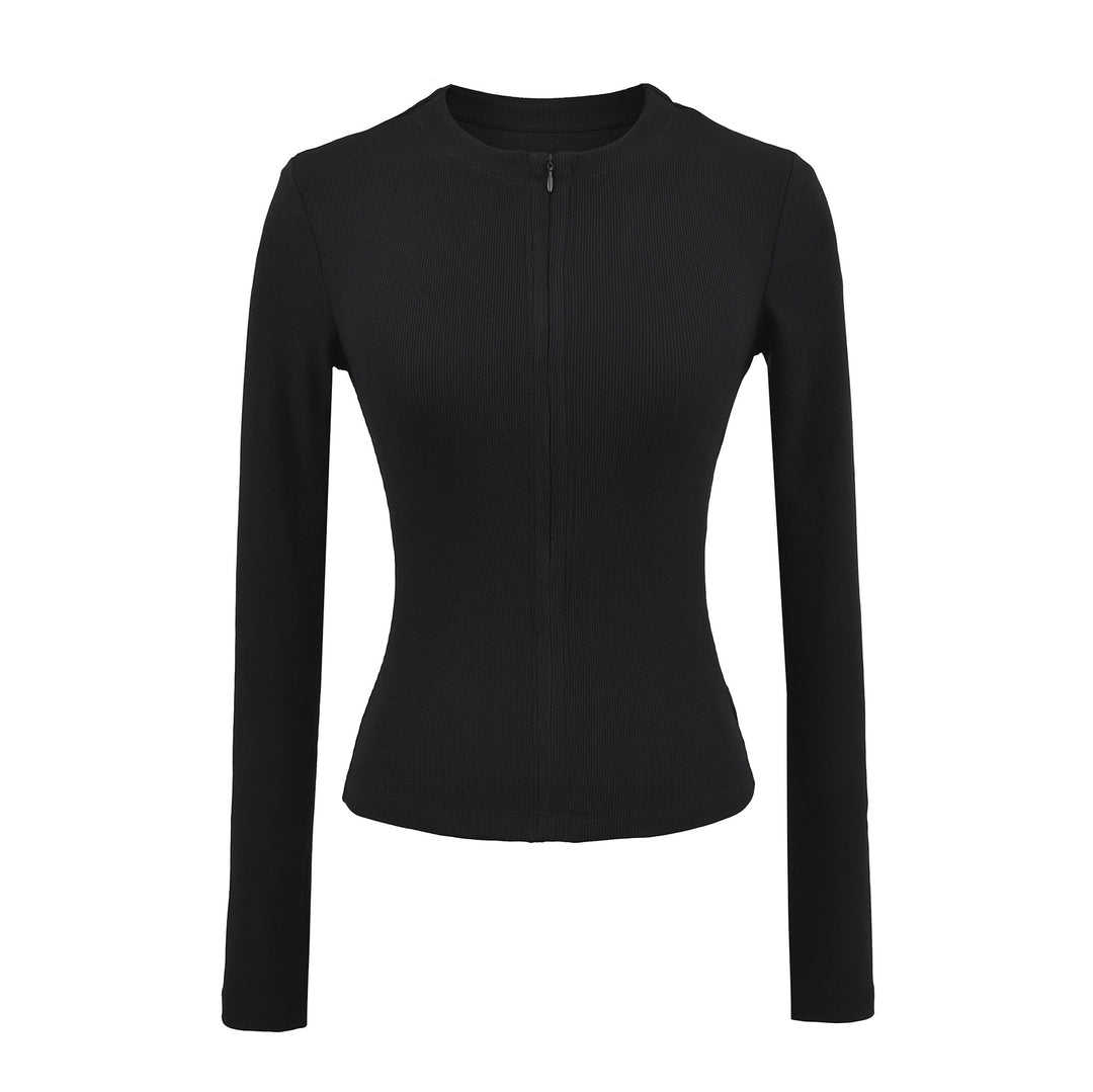 Damen langärmliges Zipper-Oberteil Fudus