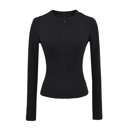 Damen langärmliges Zipper-Oberteil Fudus