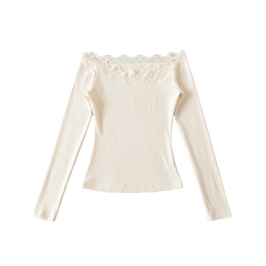 Damen Langarmoberteil mit Spitze