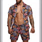 Herren Kurzärmliges Hemd und Badeshorts Set