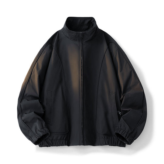 Damen hochschneiderte Übergangsjacke mit elastischem Bund und praktischen Taschen Fudus