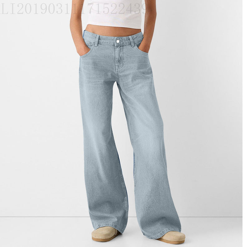 Damen Hochtaillierte weite Jeans Fudus