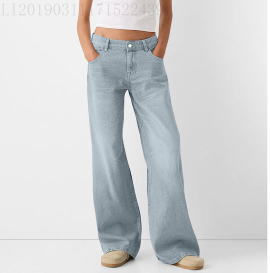 Damen Hochtaillierte weite Jeans Fudus