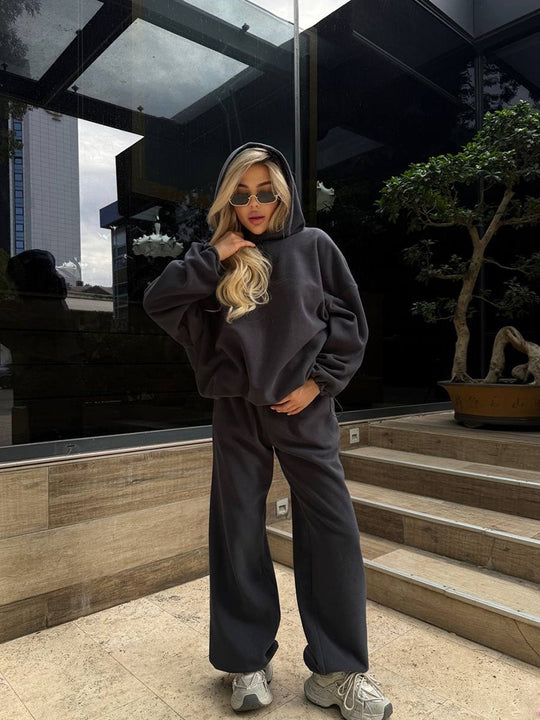 Damen Hoodie und Jogginghose Set mit lässigem Schnitt Fudus