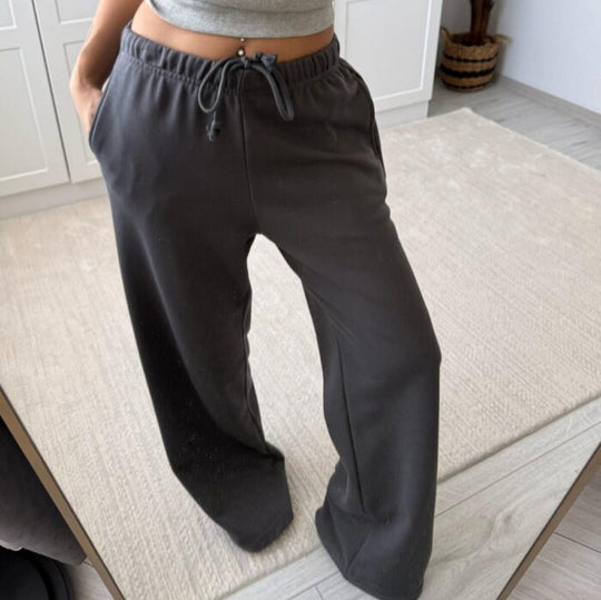 Damen lässige Freizeithosen mit elastischem Bund und Kordelzug Fudus