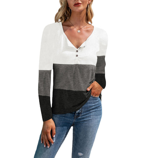 Damen Langarmshirt mit modischem Farbblockdesign Fudus