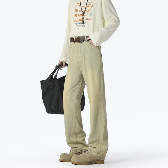 Damen Lässige High-Waist Denim-Hose im Vintage-Stil Fudus