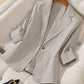 Damen Eleganter Leinenblazer mit extra weitem Schnitt und modernen Details Fudus