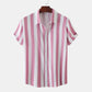 Hemd Kurz Herren Knopfleiste Streifen