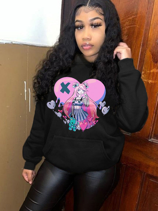 Damen Hoodie mit grafischem Druck Fudus