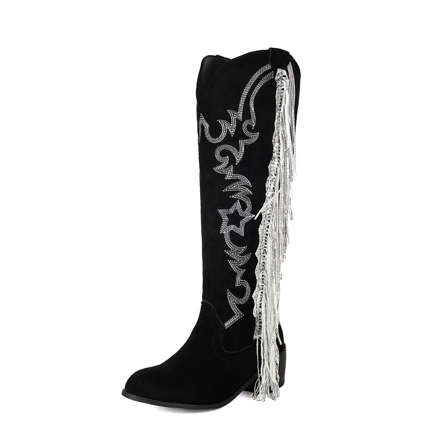 Damen Hochwertige Western-Stiefel mit Glitzerverzierung Fudus