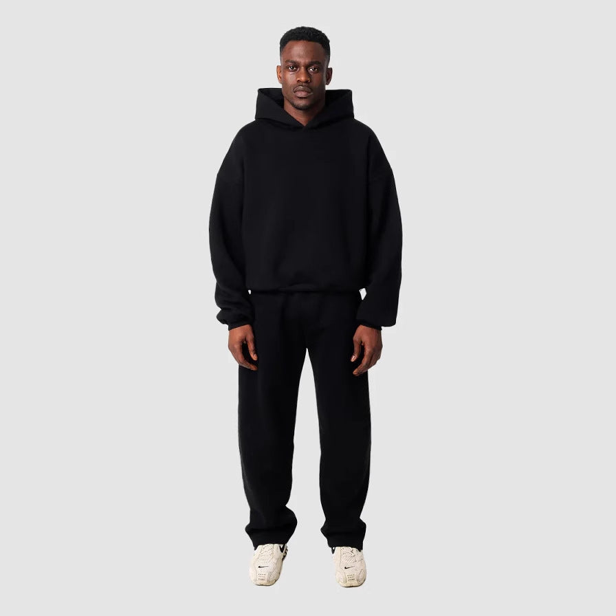 Damen Hoodie- und Jogginghose-Set mit hohem Kragen und elastischem Bund Fudus