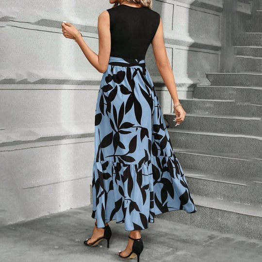 Damen Langärmeliges Maxikleid mit asymmetrischem Schnitt und fließendem Material Fudus