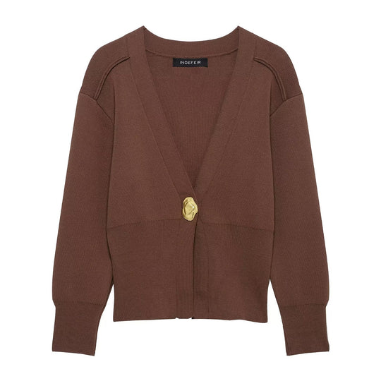 Damen lässige Strickjacke mit dekorativen Knopfdetails und elegantem Schnitt Fudus