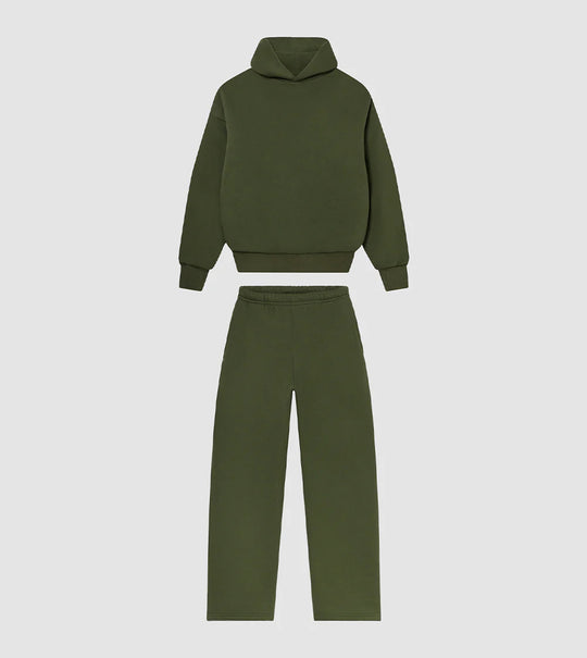 Damen Hoodie- und Jogginghose-Set mit hohem Kragen und elastischem Bund Fudus