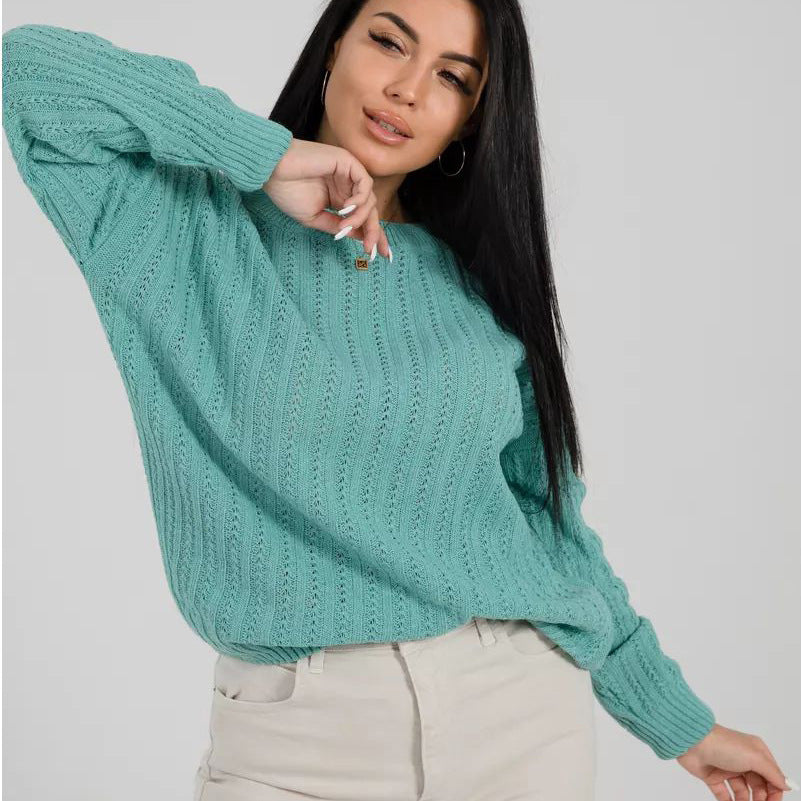 Damen Grobstrickpullover mit strukturiertem Muster Fudus