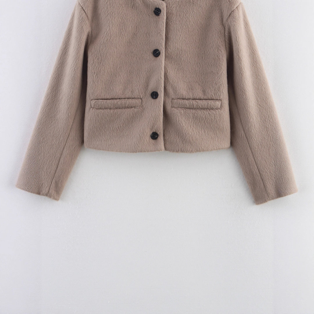 Damen kuschelige Weste mit Knopfdetails Fudus