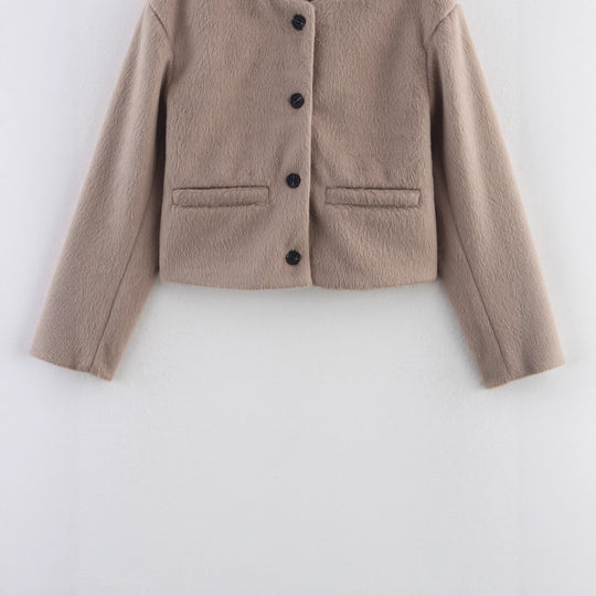 Damen kuschelige Weste mit Knopfdetails Fudus