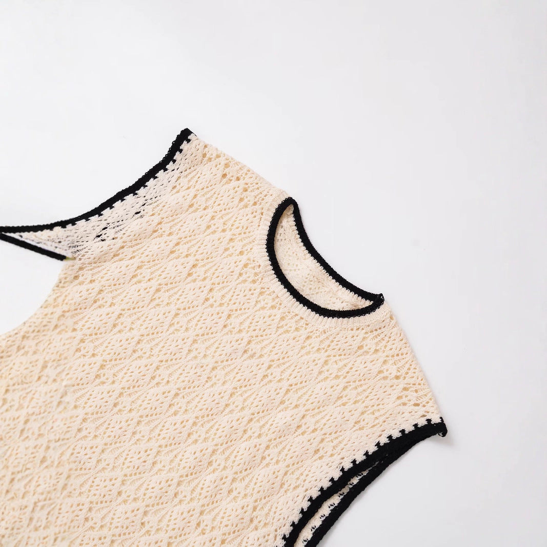 Damen Häkeloberteil mit kreativem Lochmuster Fudus