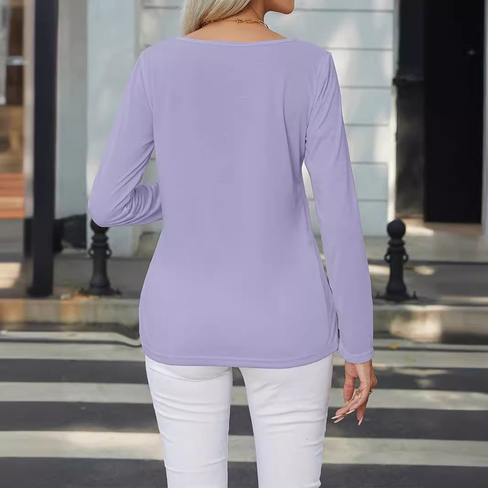 Damen Langarmshirt mit raffinierten Knopfdetails Fudus