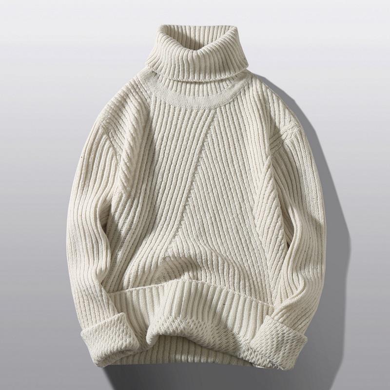 Damen Grobstrick-Rollkragenpullover mit aufwendigem Rippmuster Fudus
