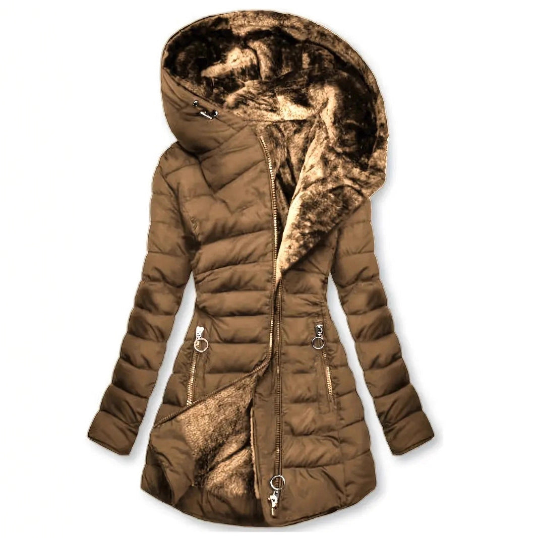 Damen Langzeit-Winterjacke mit Weichem Innenfutter