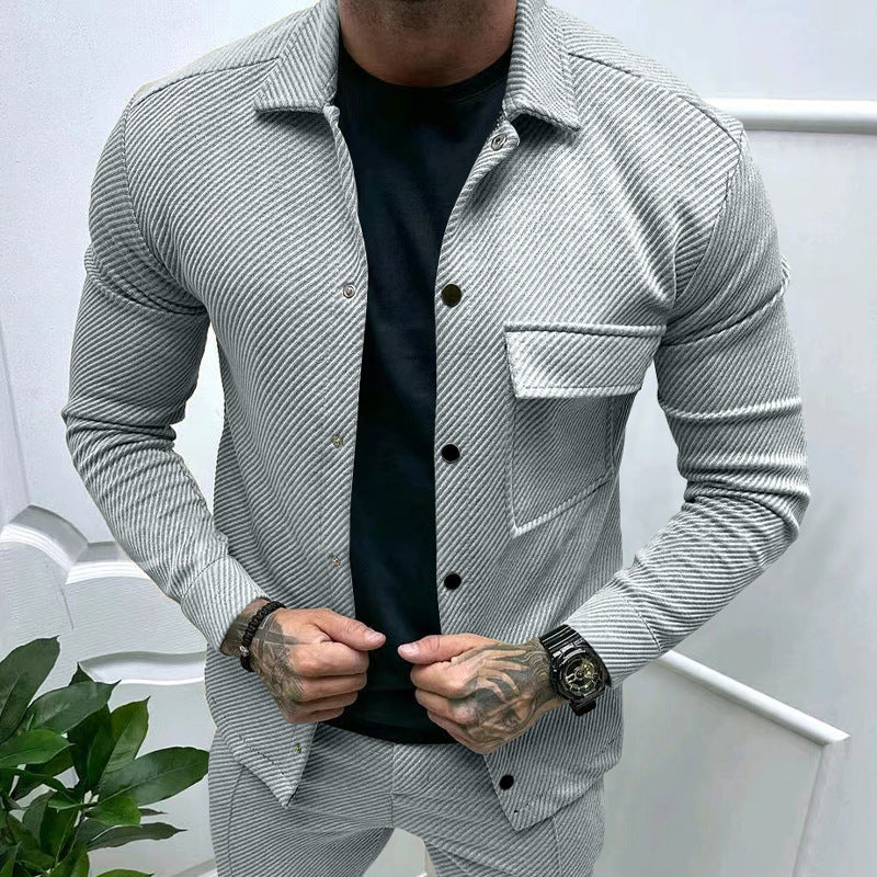 Herren modische Jacke mit strukturiertem Design und praktischen Taschen Fudus
