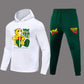 Damen Hoodie und Jogginghose Set mit kreativem Bärenmotiv und auffälligem Schriftzug Fudus