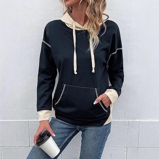 Damen Hoodie mit Kapuze und praktischen Taschen Fudus
