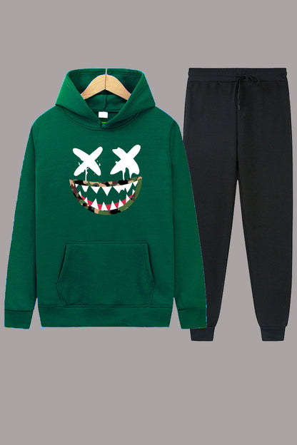 Damen Kapuzenpullover und Jogginghose Set mit kreativem Motiv Fudus