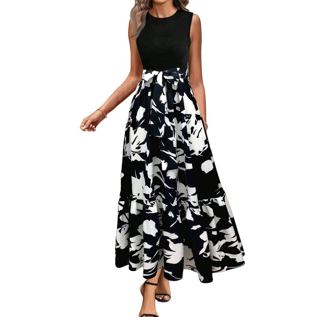 Damen Langärmeliges Maxikleid mit asymmetrischem Schnitt und fließendem Material Fudus