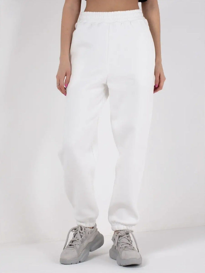 Damen lässige Jogginghose mit elastischem Bund und Bündchen Fudus