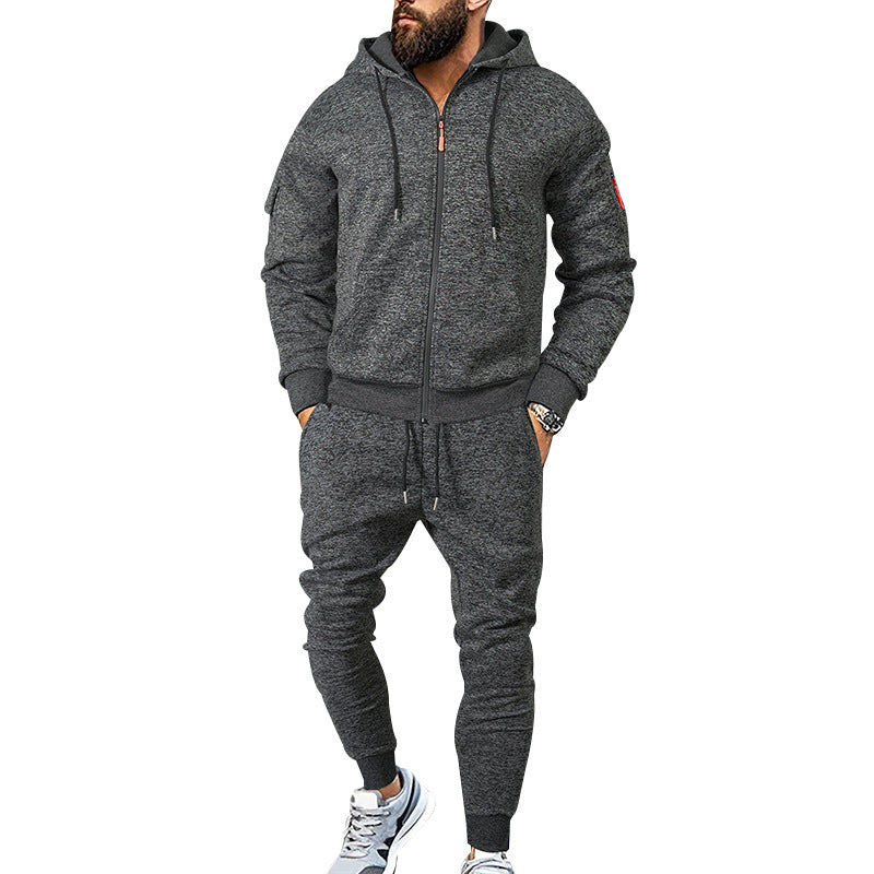 Herren sportliches Zweiteiliges Trainingsanzug mit praktischen Taschen und elastischem Bund Fudus