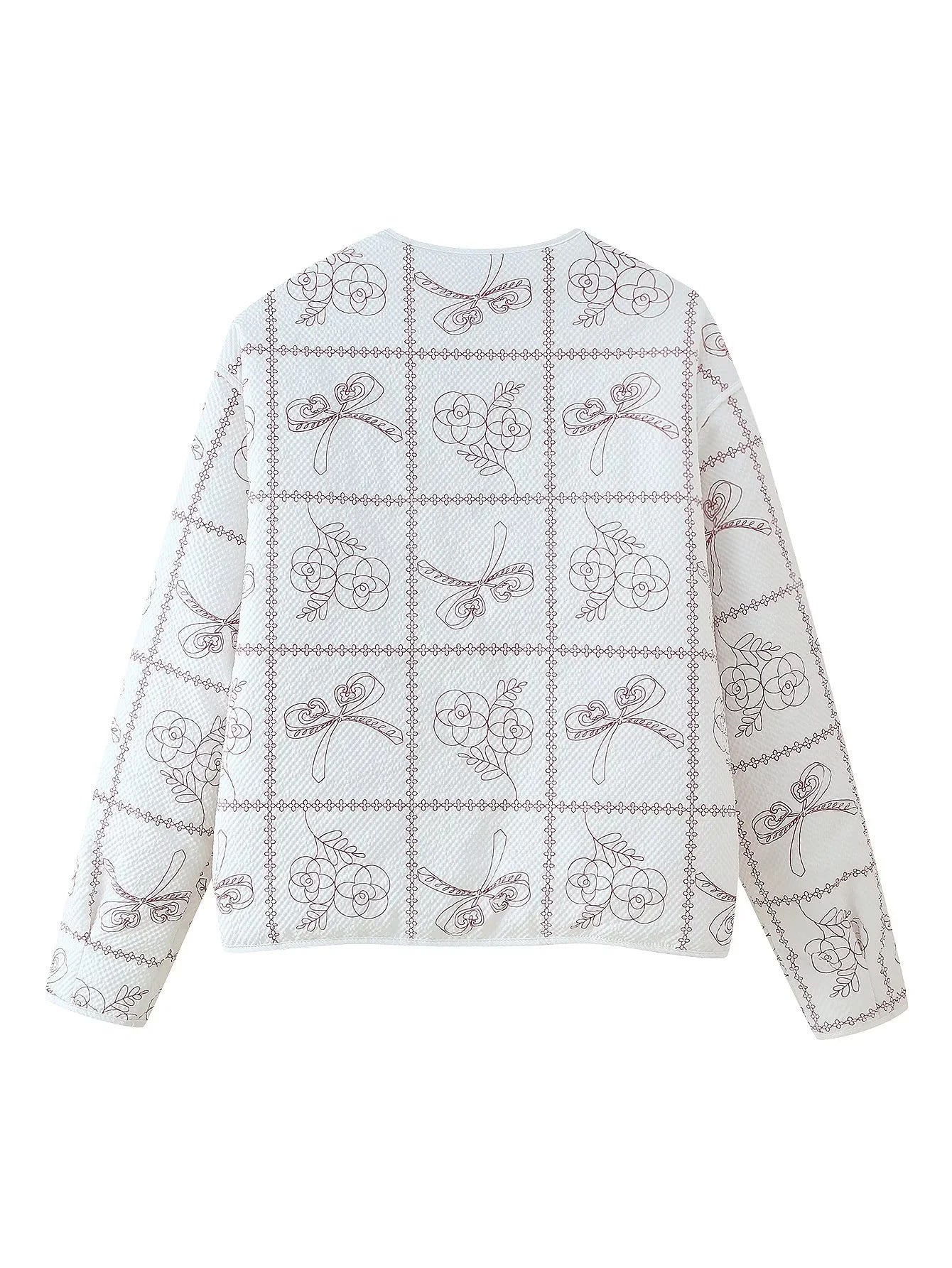 Damen Jacke mit floralem Muster und praktischen Taschen Fudus