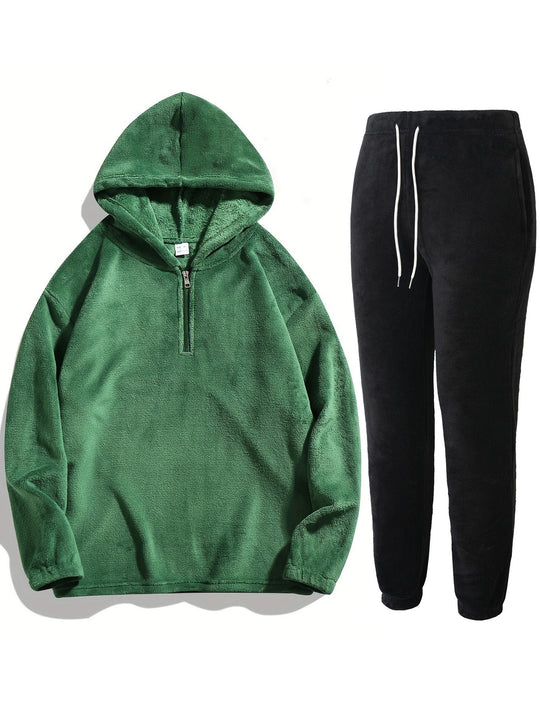 Damen Kapuzensweater und Jogginghose Set aus kuscheligem Fleece Fudus