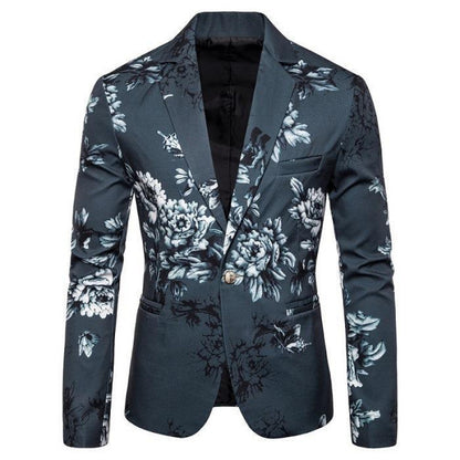 Herren Blazer mit floralem Muster und modernem Schnitt Fudus