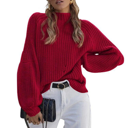 Damen Grobstrickpullover mit weitem Schnitt Fudus