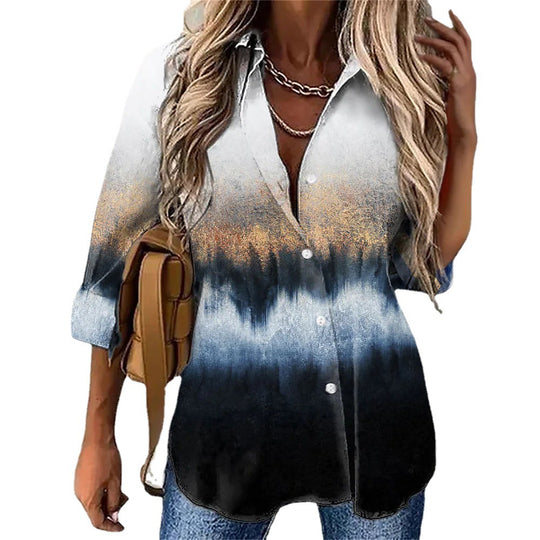 Damen Langarm-Hemd mit innovativem Farbverlauf Fudus