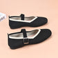 Ballerinas Damen Mary Jane Elegant Gerippt